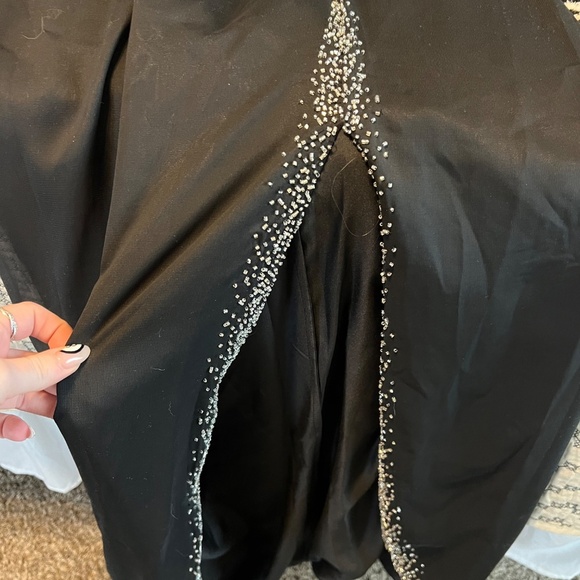 Vintage hand beaded women's full length gown black size 8 - Picture 6 of 7